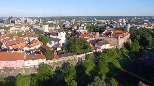 Vista Aérea Tallin Estonia Vídeo — Vídeo de stock