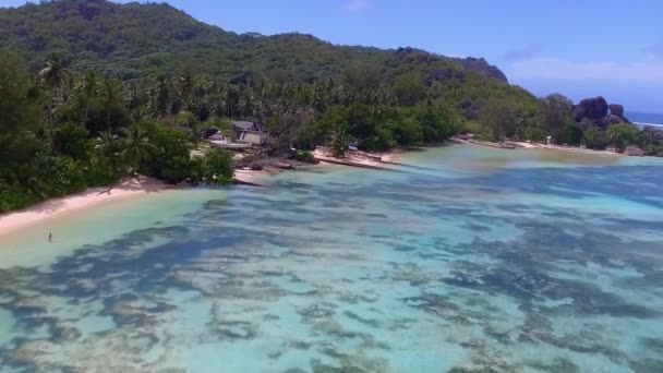 Schilderachtig Uitzicht Van Anse Source Argent Digue Island Seychellen — Stockvideo