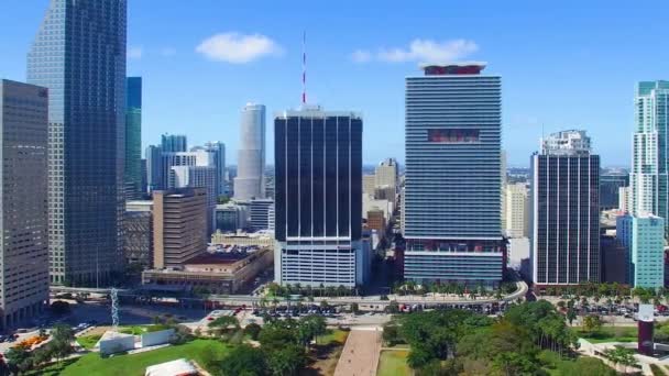 Hermosa Vista Los Rascacielos Del Centro Miami Florida Vídeo — Vídeos de Stock