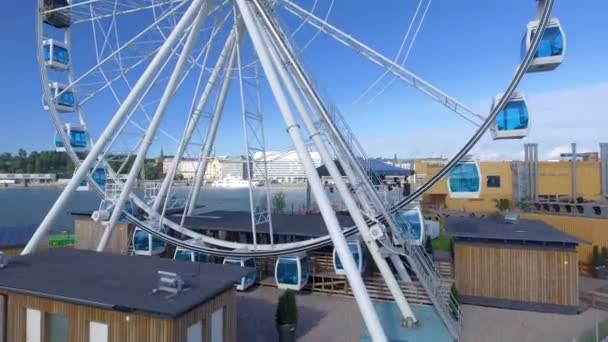 Beautiful Aerial View Helsinki Ferris Wheel Finland Video — Stock Video
