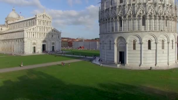 Vista Aérea Panorámica Plaza Los Milagros Pisa Italia Vídeo — Vídeo de stock