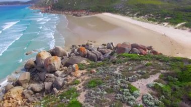 şaşırtıcı doğa Squeaky Beach, Wilsons Promontory Milli Parkı, Victoria, Avustralya