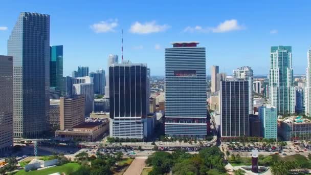 Hermosa Vista Los Rascacielos Del Centro Miami Florida Vídeo — Vídeos de Stock