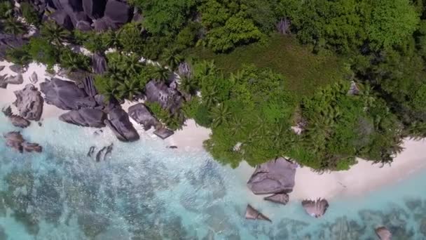 Vista Pitoresca Anse Fonte Argent Digue Island Seychelles — Vídeo de Stock