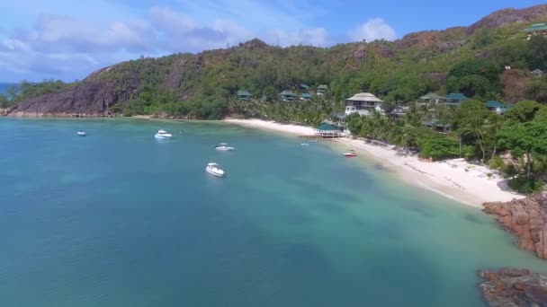 Amazing Coast Praslin Island Seychelles Video — Stock Video