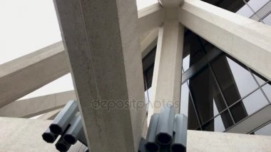modern Bina dış beyaz mimari elemanları, San Francisco, California, ABD ile closeup. Video 