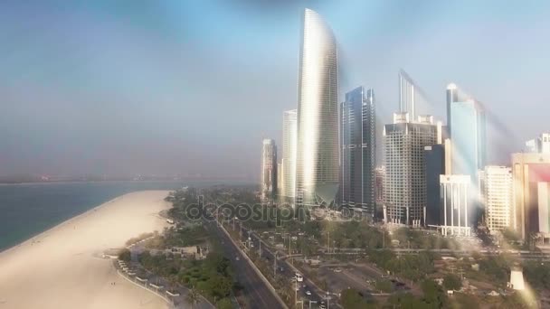 Abu Dhabi Downtown Skyline Uniated Arab Emirates Video — Stock Video