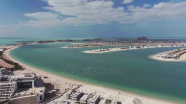 Dubai Yat Limanı manzarası ve Palm Jumeirah, Birleşik Arap Emirlikleri Hava