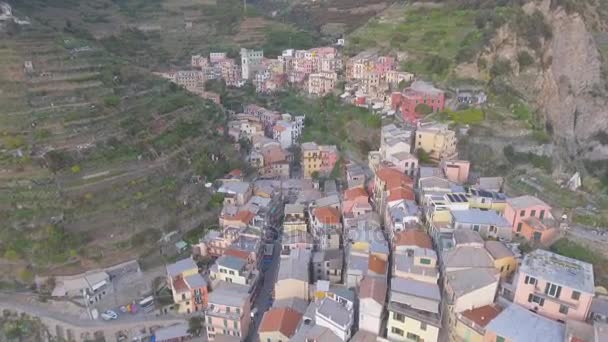 Manarola Splendida Vista Panoramica Aerea Cinque Terre Italia Video — Video Stock
