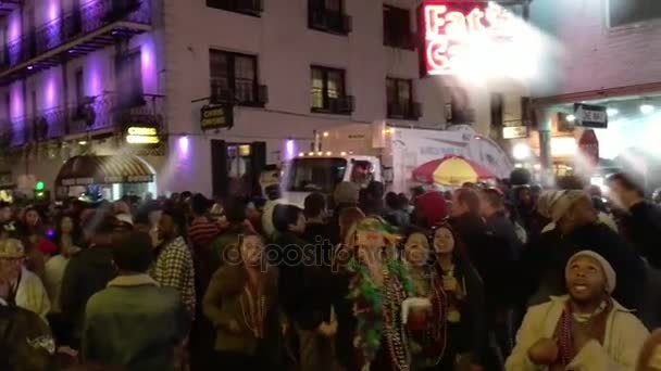 New Orlean Usa Februar 2016 Einheimische Und Touristen Genießen Karneval — Stockvideo