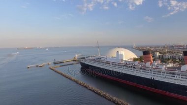 Long Beach, Ca - 1 Ağustos 2017: Rms Queen Mary okyanus olan lin