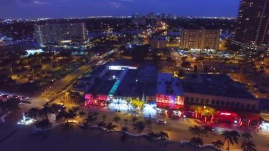 Fort Lauderdale, gece, Florida, ABD Hava görünümünü. Video