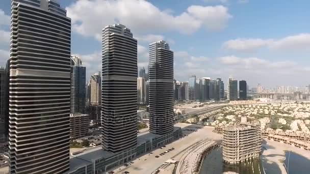 Vista Aérea Arranha Céus Dubai Marina Emirados Árabes Unidos Vídeo — Vídeo de Stock