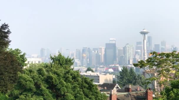 Seattle Downtown Skyline Från Kerry Park Washington Usa — Stockvideo