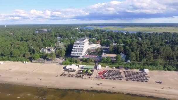 Vue Aérienne Belle Côte Jurmala Lettonie Vidéo — Video