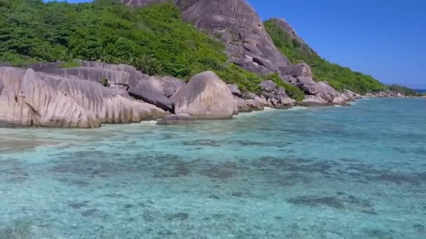 Malerischer Blick Auf Anse Source Argent Digue Island Seychellen — Stockvideo