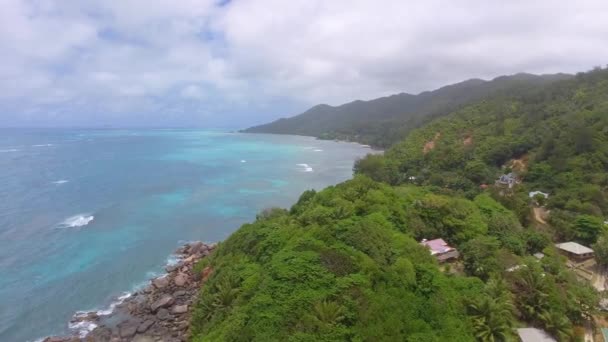 Increíble Costa Isla Praslin Seychelles Vídeo — Vídeo de stock