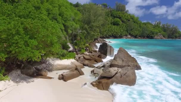Pintoresca Vista Playa Anse Intendance Mahe Seychelles Vídeo — Vídeos de Stock