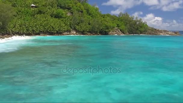 Plage Tropicale Incroyable Côte Océan Aux Seychelles Vidéo — Video