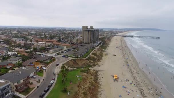 Вид Воздуха Пляж Холла Калифорния Сша Видео — стоковое видео