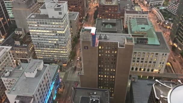 Vancouver Canadá Agosto 2017 Vista Aérea Del Horizonte Ciudad Edificios — Vídeo de stock