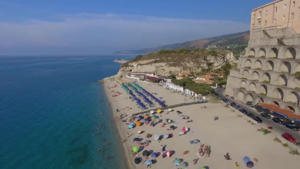 Increíble Naturaleza Costa Tropea Calabria Italia Vídeo — Vídeos de Stock