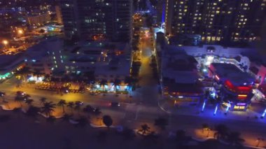 Fort Lauderdale, gece, Florida, ABD Hava görünümünü. Video
