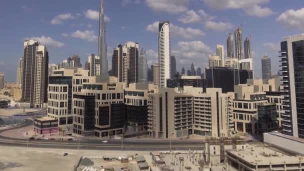 Vista Aérea Los Rascacielos Del Centro Dubai Vídeo — Vídeo de stock
