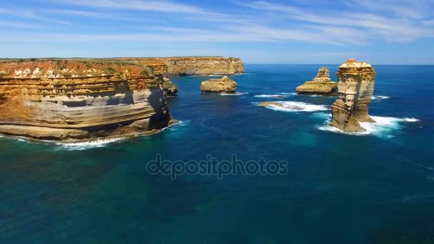 Kanec Formace Loch Ard Gorge Podél Velké Ocean Road Austrálie — Stock video