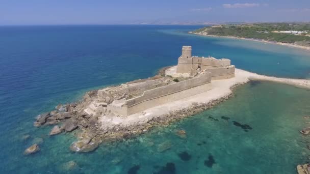 Панорамний Вид Арагонською Фортеці Калабрія Італія Відео — стокове відео