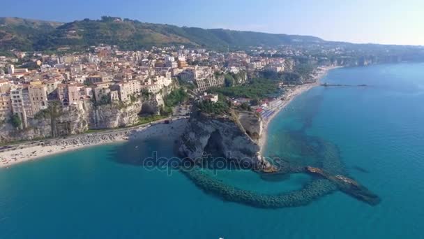 Úžasný Charakter Pobřeží Tropea Kalábrie Itálie Video — Stock video