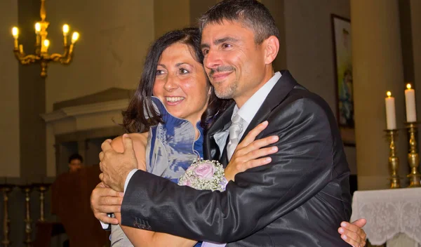 Bride Groom Church Italy — Stock Photo, Image