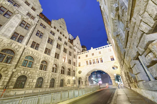 Leipzig Edifícios Medievais Antigos Noite Alemanha — Fotografia de Stock