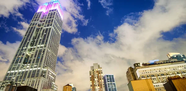 Skyline Notturno Midtown Manhattan — Foto Stock