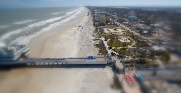 Daytona Beach Φεβρουάριος 2016 Πόλη Και Παραλία Εναέρια Στον Ορίζοντα — Φωτογραφία Αρχείου