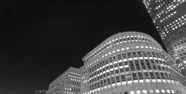 Skyline Canary Wharf Londra Notte — Foto Stock