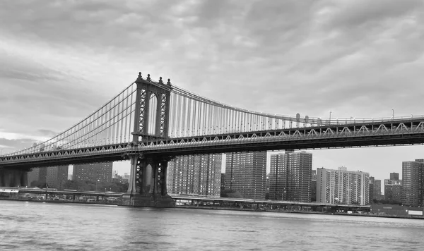 Manhattan Bridge New York Stad Bij Zonsondergang Verenigde Staten — Stockfoto