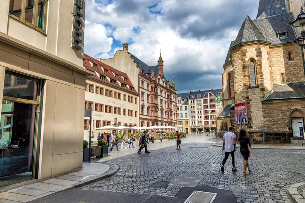 Lipzig Germania Luglio 2016 Turisti Visitano Strade Della Città Lipsia — Foto Stock