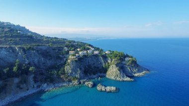 Beautiful coast of Camilia in Calabria, Italy aerial view. clipart
