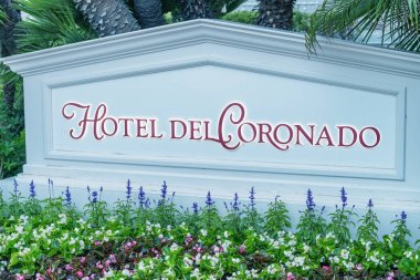San Diego - 30 Temmuz 2017: Hotel del Coronado giriş. Kentin ünlü bir turistik 's.