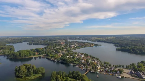 Lagos Vegetación Atardecer Vista Aérea Estonia — Foto de Stock