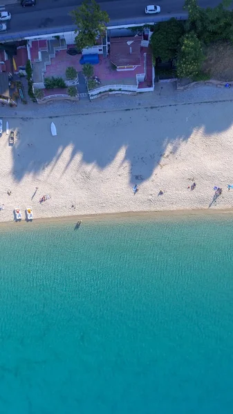 Hermosa Vista Aérea Costa Playas Soverato Verano Calabria Italia —  Fotos de Stock