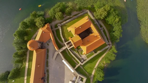 Veduta Aerea Aerea Del Castello Trakai Lituania — Foto Stock