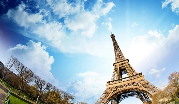 Sky Färger Över Eiffeltornet Paris Frankrike — Stockfoto