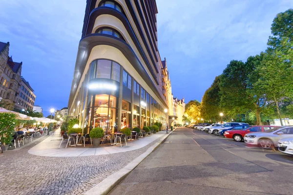 Leipzig Alemania Julio 2016 Las Calles Ciudad Por Noche Leipzig — Foto de Stock