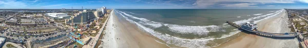 Daytona Beach Februari 2016 Panorama Flygfoto Över Kusten Vid Solnedgången — Stockfoto