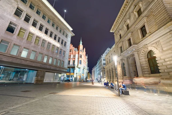 Leipzig Alemania Julio 2016 Las Calles Ciudad Por Noche Leipzing —  Fotos de Stock