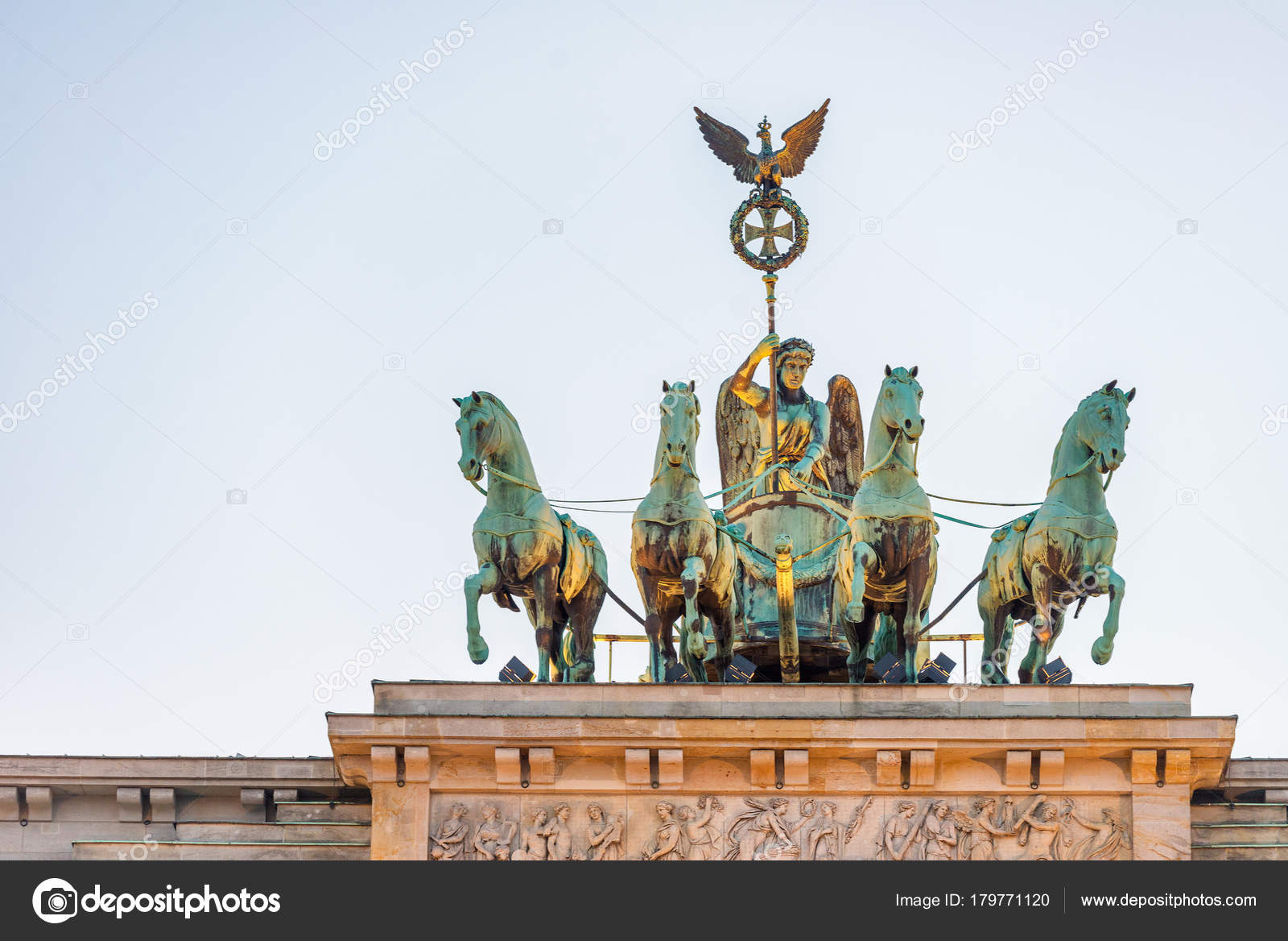 Sculptuur Van Quadriga Brandenburger Tor Berlijn Duitsland ...