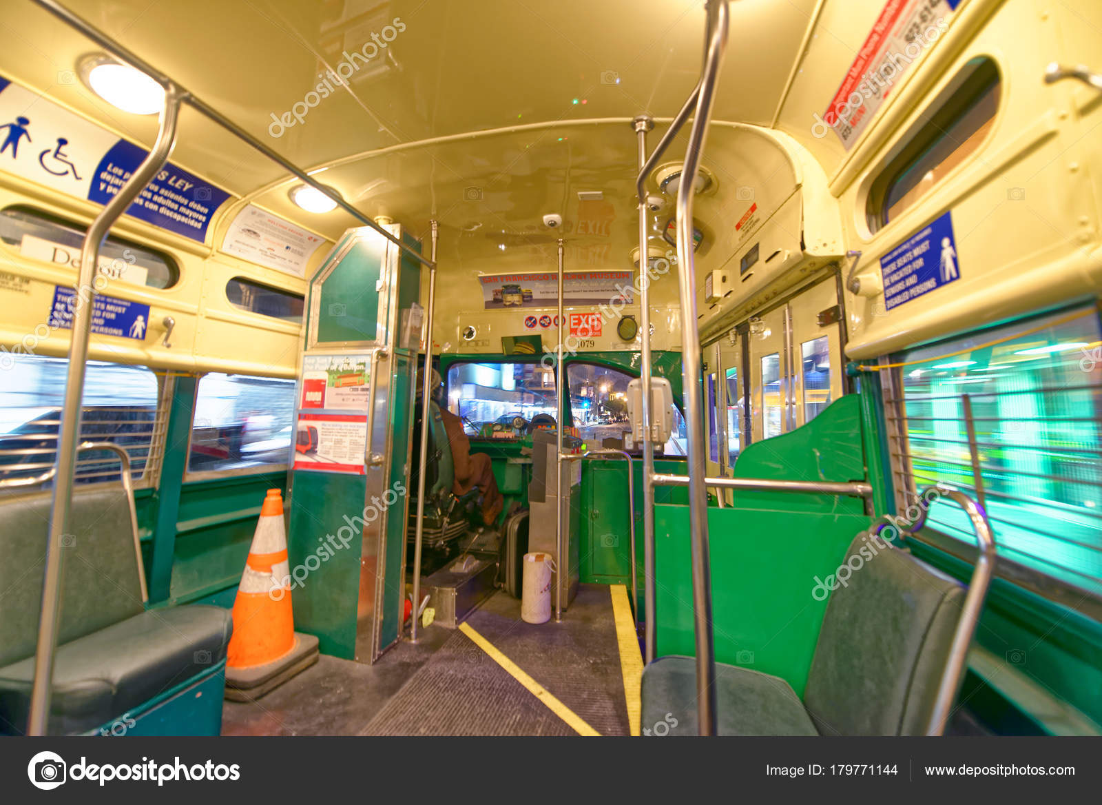 San Francisco August 2017 Cable Car Interior Night Major