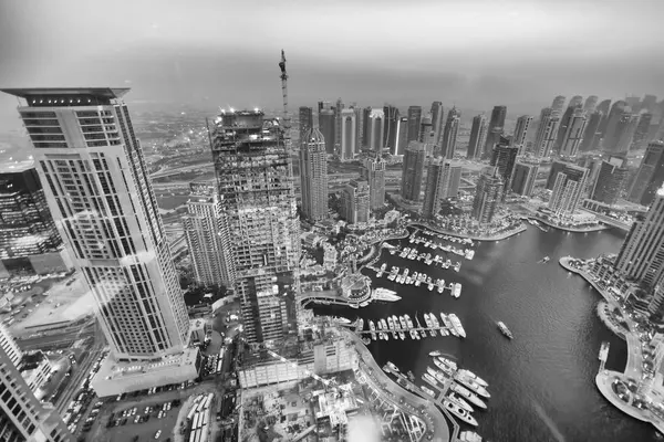 Dubai Décembre 2016 Vue Aérienne Horizon Dubai Marina Coucher Soleil — Photo